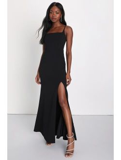 Simply Remarkable Black Sleeveless Bustier Mermaid Maxi Dress