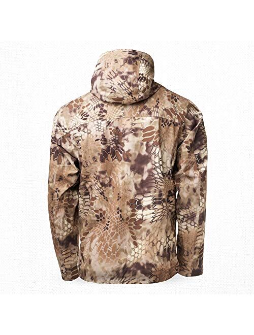 Kryptek Men's Jupiter Waterproof, Breathable, Packable Camo Hunting Jacket