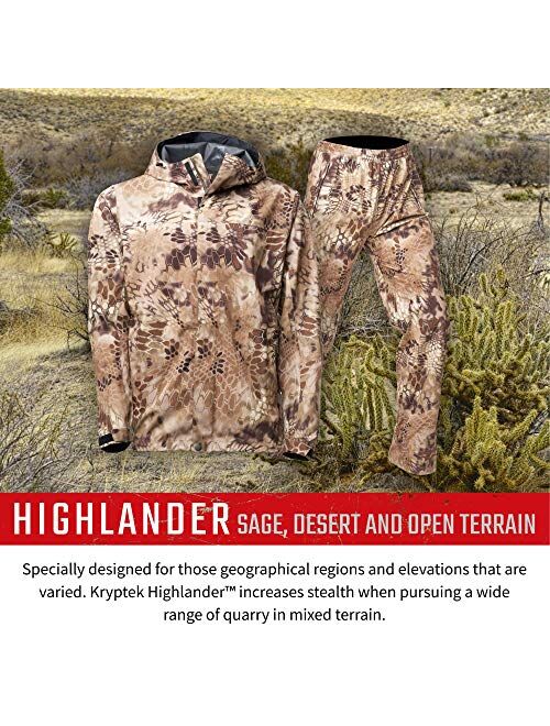 Kryptek Men's Jupiter Waterproof, Breathable, Packable Camo Hunting Jacket