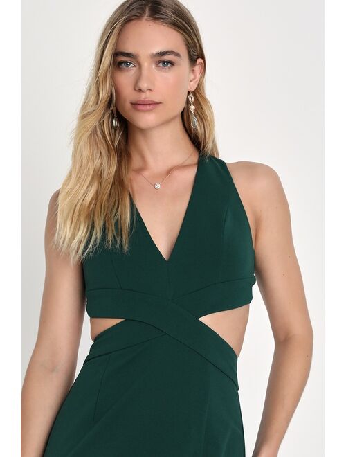 Lulus Gorgeous Affair Emerald Green Cutout Backless Maxi Dress