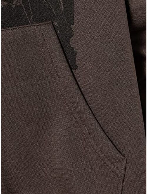 SOLY HUX Men's Graphic Zip Up Hoodies Jacket Angel Letter Print Long Sleeve Pocket Sweatshirt