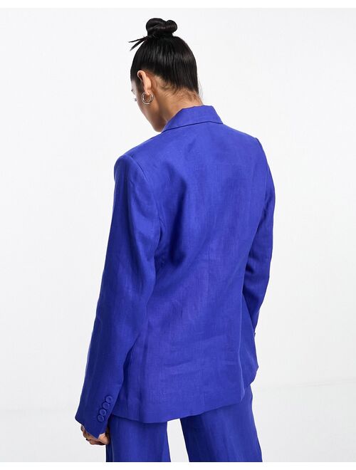 Mango classic blazer in cobalt blue