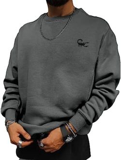 Men's Graphic Sweatshirt Long Sleeve Crewneck Casual Pullover Tops