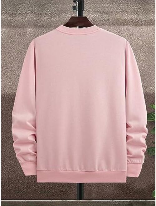 SOLY HUX Men's Letter Graphic Sweatshirt Long Sleeve Crewneck Casual Pullover Tops