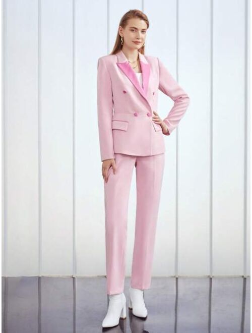 MOTF Premium Colorblock Lapel Blazer