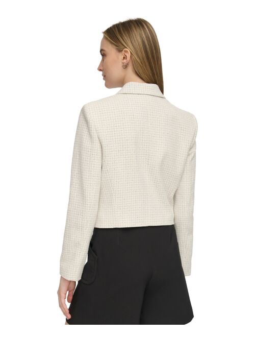 Calvin Klein Women's Double-Breasted Tweed Blazer