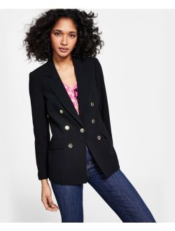 Women's Textured-Crepe Button-Front Blazer, Created for Macy's