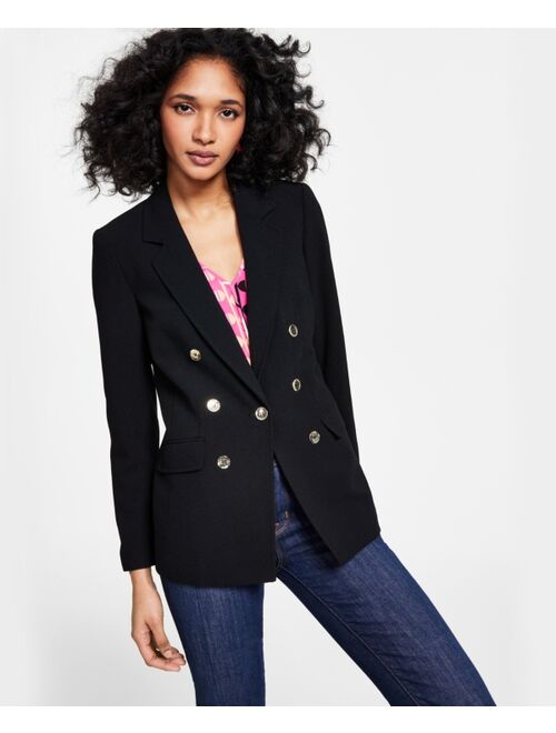 Bar III Women's Textured-Crepe Button-Front Blazer, Created for Macy's