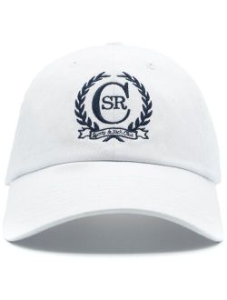 Crest-embroidered cotton cap