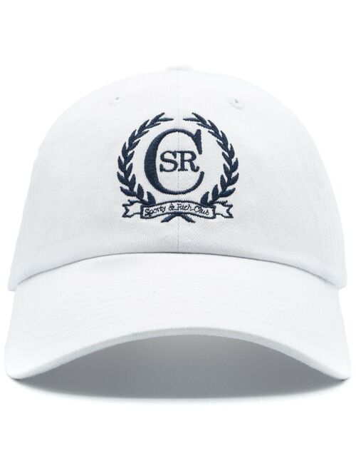 Sporty & Rich Crest-embroidered cotton cap