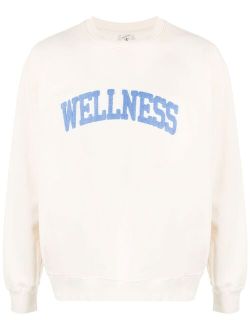 Wellness-applique cotton sweatshirt