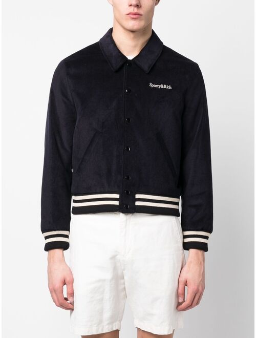 Sporty & Rich embroidered-logo bomber jacket