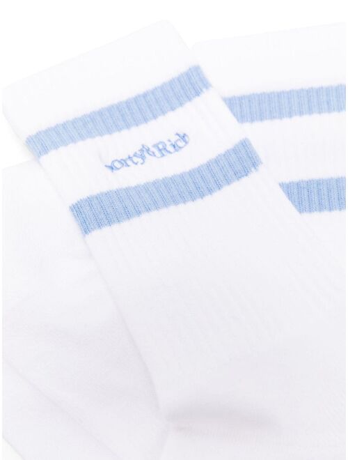 Sporty & Rich logo-embroidered organic-cotton socks