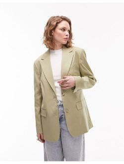 straight fitting blazer in spring sage - part of a set