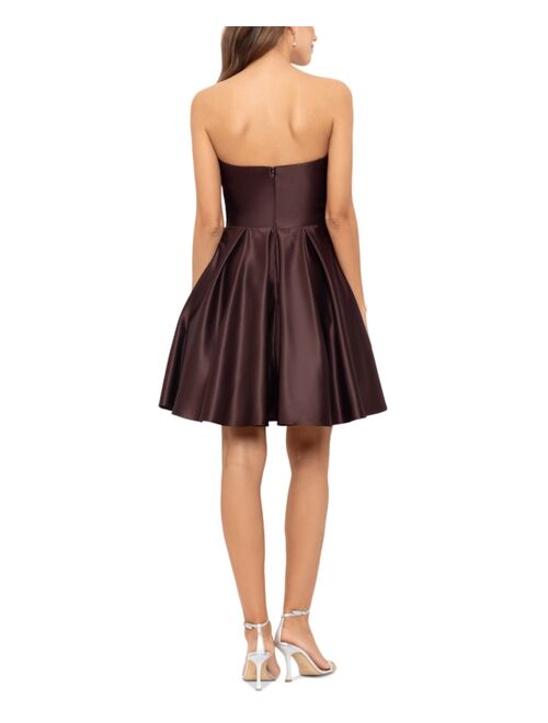 BETSY & ADAM Women's Strapless Fit & Flare Homecoming Mini Dress