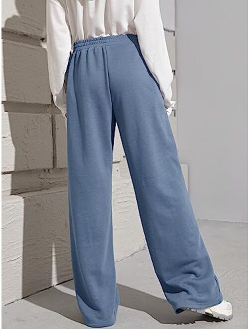SOLY HUX Girl's High Elastic Waisted Tie Front Sweatpants Casual Pants Sweatpants with Pockets