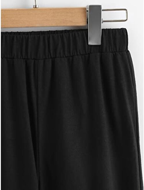 SOLY HUX Girl's Cute Graphic Print Elastic High Waisted Sweatpants Joggers Pants