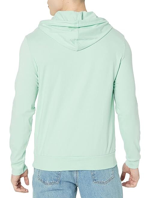 Lacoste Long Sleeve Hoodie Jersey T-Shirt w/ Central Pocket