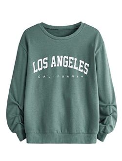 SHENHE Boy's Graphic Letter Print Crewneck Long Sleeve Pullover Sweatshirt Tops