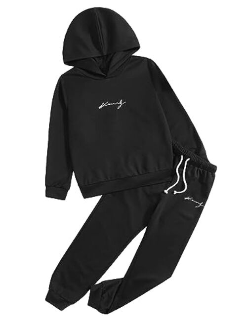 SOLY HUX Boy's 2 Piece Outfit Color Block Drop Shoulder Hoodie Pullover Sweatshirt and Jogger Sweatpants