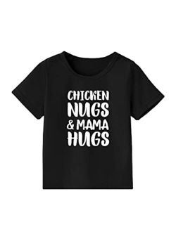 Boys and Toddlers' Cute Letter Graphic Short Sleeve Round Neck Summer Tee Tops