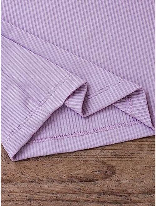 SOLY HUX Girl's Appliques Mesh Puff Short Sleeve Bodycon Pencil Midi Dresses