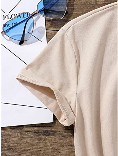 SOLY HUX Girl's T Shirts Short Sleeve Cute Graphic Tees Crewneck Cartoon Cat Print Summer Tops