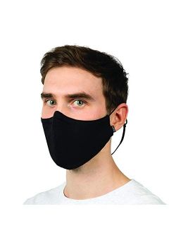 unisex-adult Adult Soft Stretch Reusable Face Mask With Lanyard and Moldable Nose Pad (Pack of 3)