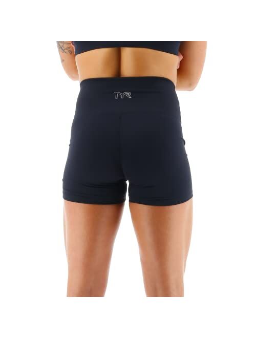 TYR Women's High Rise Athletic Workout Short 4"