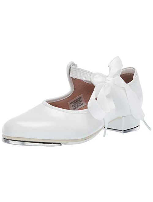 Bloch Girl's Annie Tyette Dance Shoe, Elastic Strap with Grosgrain Ribbon, Cushioned Insole, Non-Slip Sole, Techno Tap Plates Attached, Comfortable, High Durability, Supe