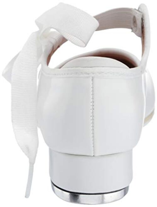 Bloch Girl's Annie Tyette Dance Shoe, Elastic Strap with Grosgrain Ribbon, Cushioned Insole, Non-Slip Sole, Techno Tap Plates Attached, Comfortable, High Durability, Supe