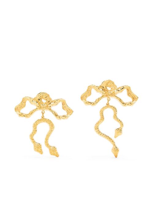Natia X Lako Long Bow brass earrings