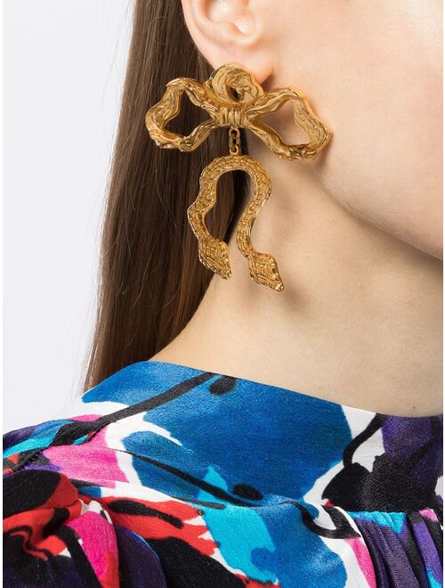 Natia X Lako Long Bow brass earrings