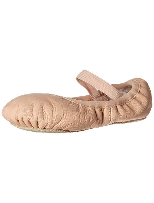 Bloch Belle Child Ballet Shoes, Toddler Shoes, Girls Shoes, High Durability, Soft Leather Upper, Flexibility, Full Suede Outsole, Pre-Sewn Elastic, Printed Heart Sock-Lin