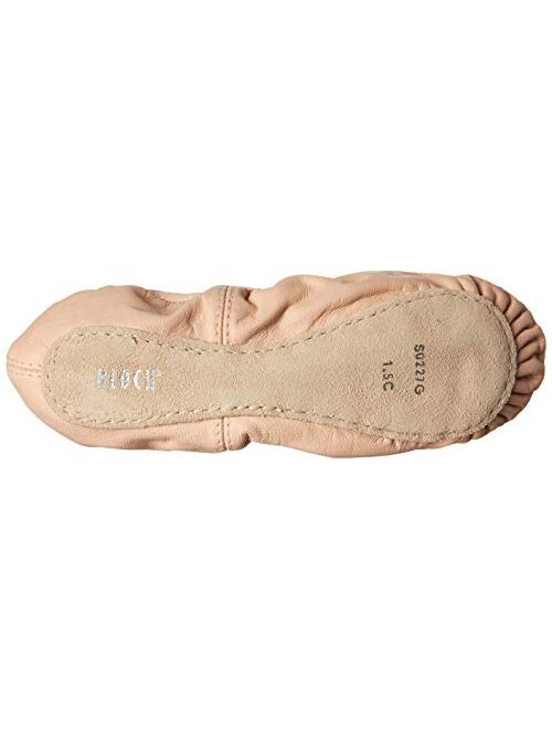 Bloch Belle Child Ballet Shoes, Toddler Shoes, Girls Shoes, High Durability, Soft Leather Upper, Flexibility, Full Suede Outsole, Pre-Sewn Elastic, Printed Heart Sock-Lin