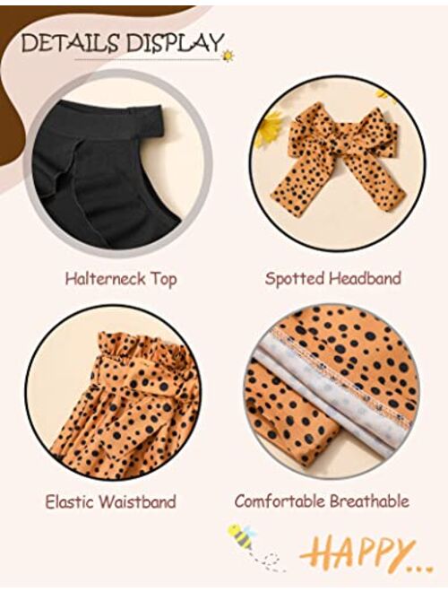 MIGU Toddler Girls Clothes Summer Outfits Sets with Short Sleeve T-Shirt Top + Girls Casual Pants +Headband 3Pcs Set