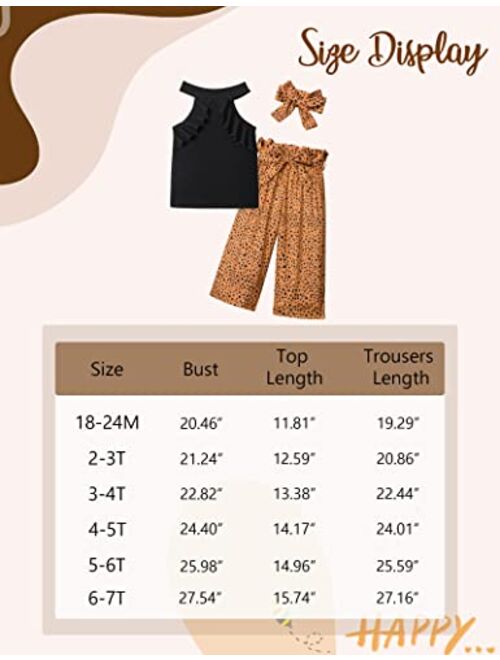 MIGU Toddler Girls Clothes Summer Outfits Sets with Short Sleeve T-Shirt Top + Girls Casual Pants +Headband 3Pcs Set