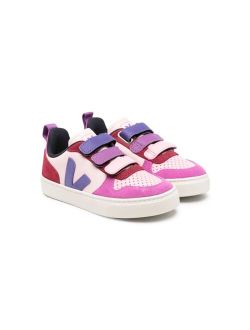 Kids touch-strap leather sneakers