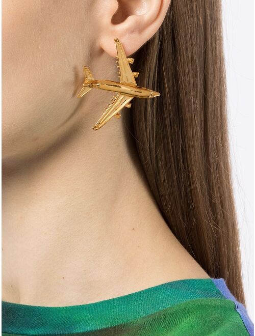 Natia X Lako Airplane brass earrings