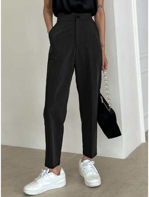 DAZY Solid High Waist Tailored Pants