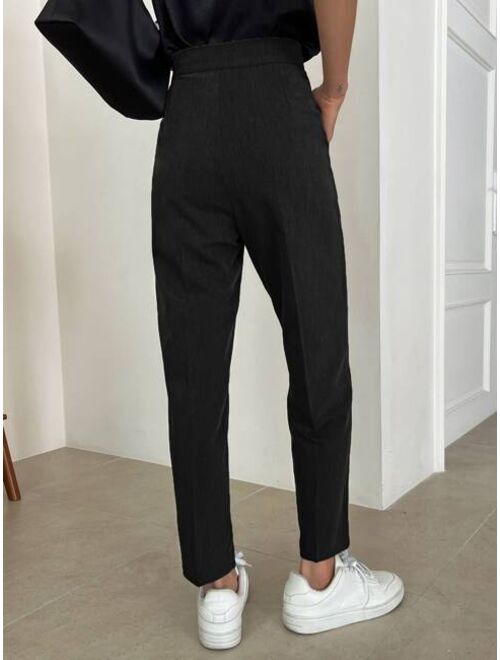 DAZY Solid High Waist Tailored Pants