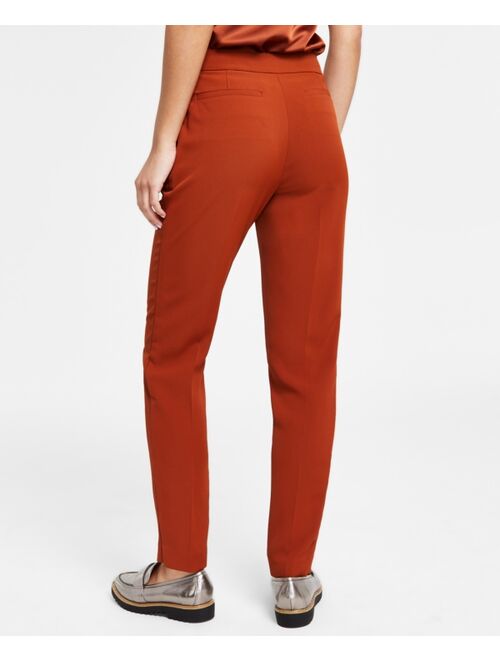 Bar III Women's Mid-Rise Fly-Front Straight-Leg Pants, Created for Macy's