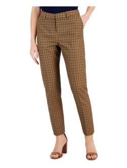 Women's Houndstooth Mid-Rise Ankle Pants
