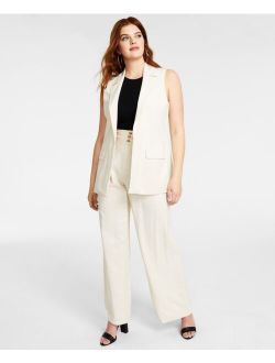 Petite High-Rise Pleated Wide-Leg Pants, Created for Macy's