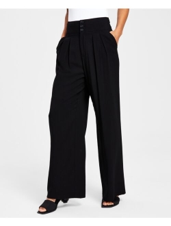 Petite High-Rise Pleated Wide-Leg Pants, Created for Macy's