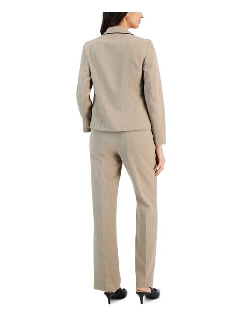 Le Suit Women's Framed Twill Two-Button Pantsuit, Regular and Petite Sizes
