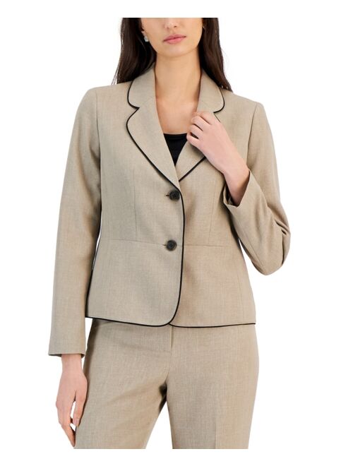 Le Suit Women's Framed Twill Two-Button Pantsuit, Regular and Petite Sizes