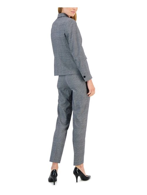 Anne Klein Women's Plaid One-Button Notch-Collar Pantsuit