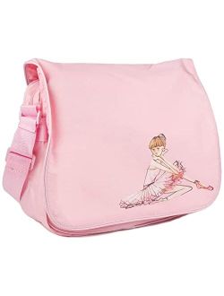 Dance Girl's Adjustable Strap Ballerina Shoulder Bag, Light Pink