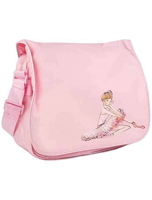 Bloch Dance Girl's Adjustable Strap Ballerina Shoulder Bag, Light Pink